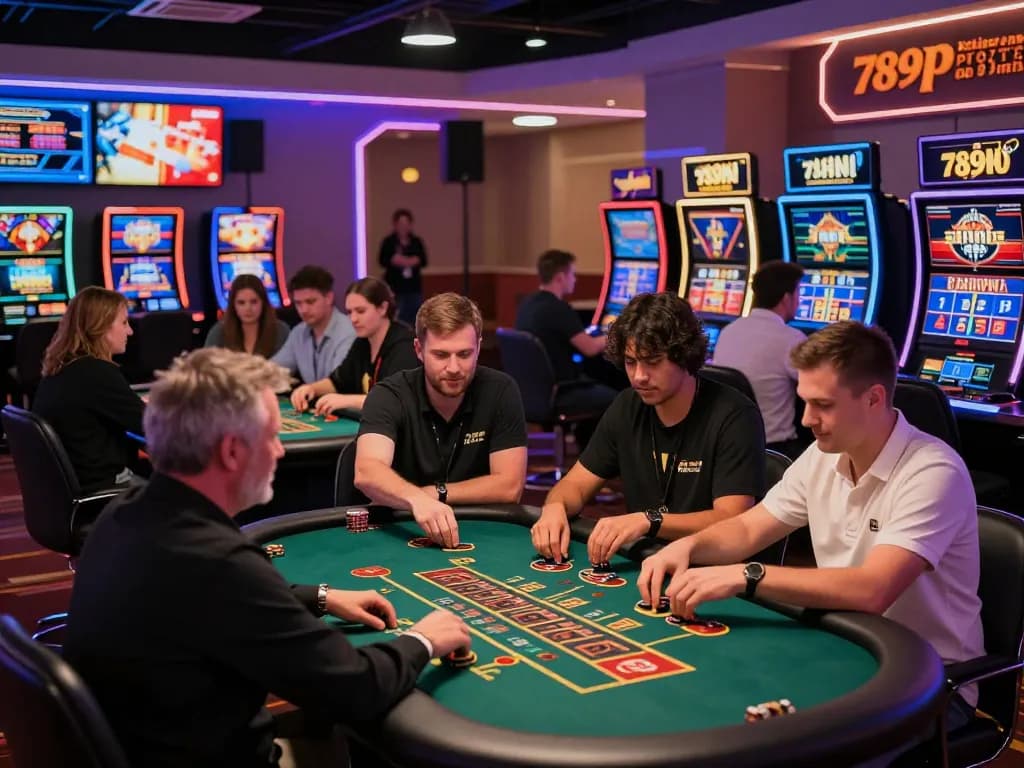 Engaged players at 789P online casino showcasing vibrant ambience of gaming excitement