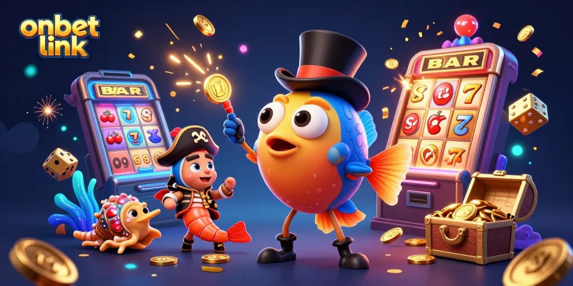 Experience thrilling wins with onbet link in an ultra-detailed 3D casino scene showcasing vibrant characters and dynamic game elements.