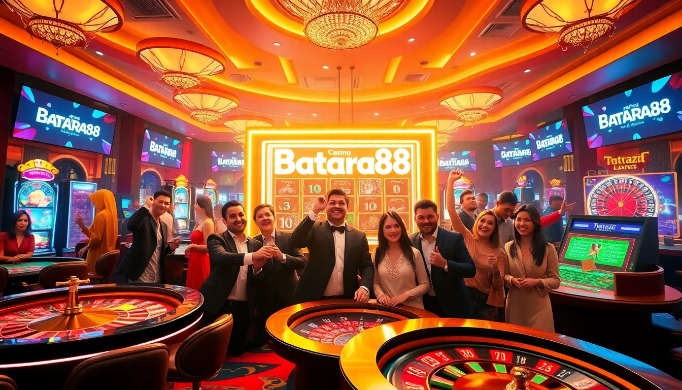 Experience the thrill of Batara88 slots with vibrant casino atmosphere and engaged players.