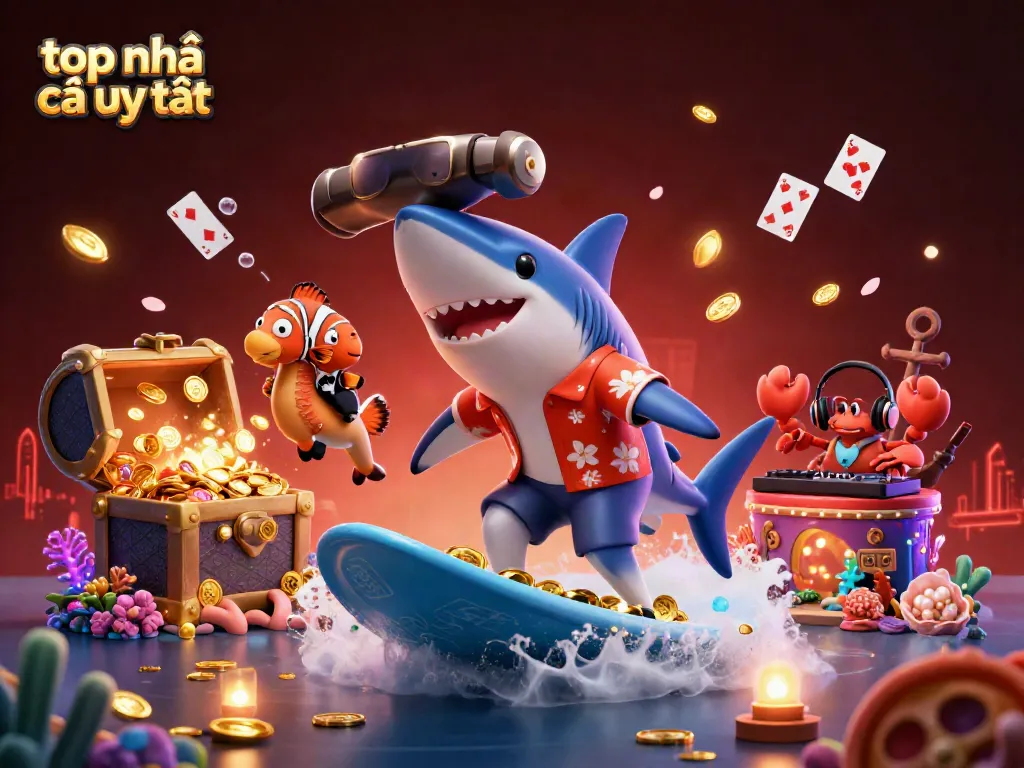 Experience winning at top nhà cái uy tín with vibrant 3D casino-themed illustration.