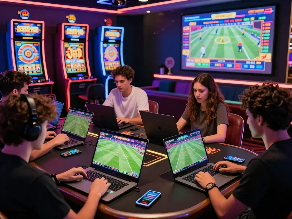 Players engaging with the latest games at 555win's vibrant online platform.